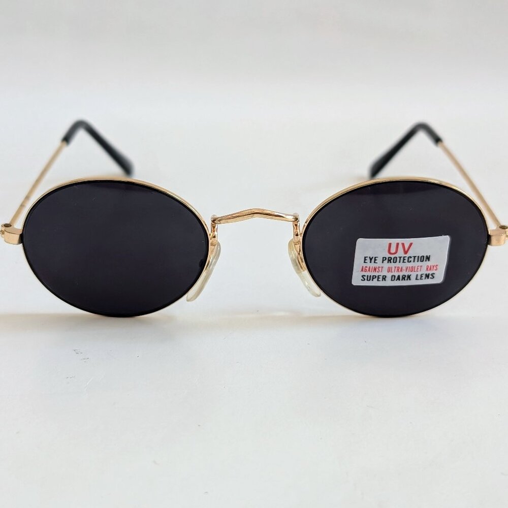 NWT Vintage 90's John Lennon Like Round Metal Sunglasses (S. Gold)